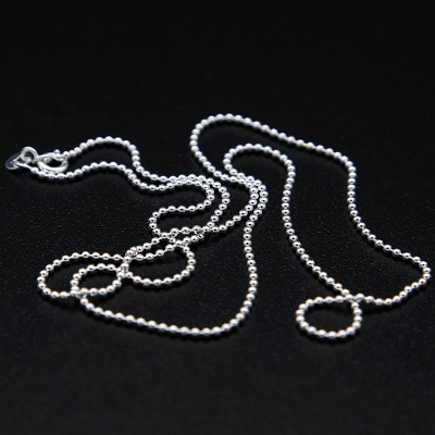 925纯银饰品1.5mm细链子韩版女士款简约素银项链时尚光面圆珠短链