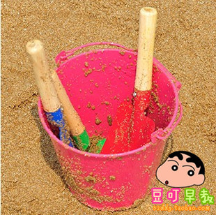 儿童沙滩玩具套装 挖沙戏水小铁铲工具 铁桶水桶 园艺玩沙4件套