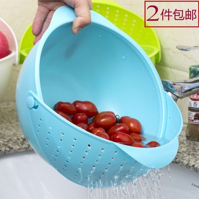 大号厨房沥水篮塑料滤水筛洗米洗菜盆果蔬筛水果盆滴水盆收纳盆