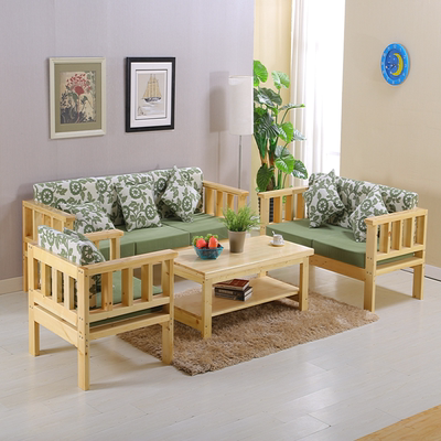 实木沙发组合客厅 松木沙发多功能转角中式布艺沙发简约现代沙发