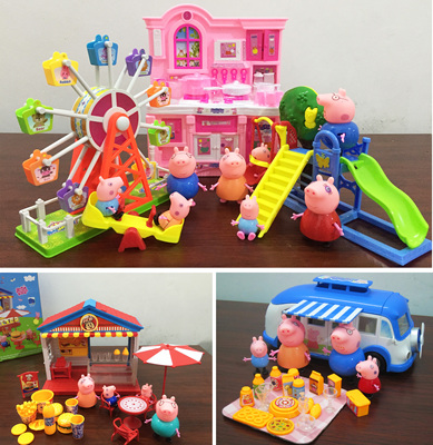 佩奇粉红猪小妹佩琪 佩佩猪一家四口儿童过家家女孩小猪玩具礼物