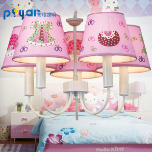 儿童吊灯公主卧室灯具女孩房间创意个性卡通粉色吊灯温馨田园灯饰