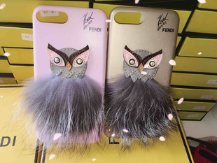 iPhone6S 5.5壳苹果6 PLUS芬迪Fendi猫头鹰毛绒手机壳卡通保护套