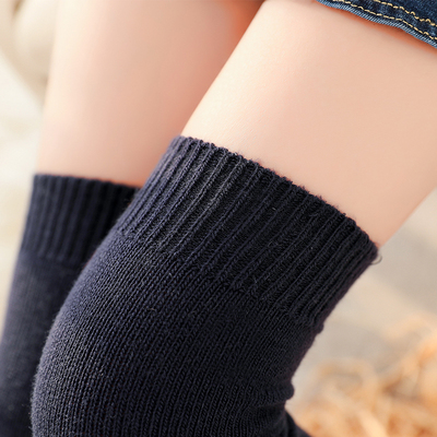 长筒袜wz纯色过膝纯棉防滑运动秋冬日系袜套学生羊毛高筒袜子女潮