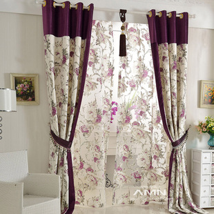 现代简约时尚美式窗帘客厅卧室书房窗帘成品棉麻窗帘定制包邮