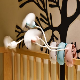 自由星 时尚简约夹子风扇 USB充电触控小电扇 便携式婴儿床头静音