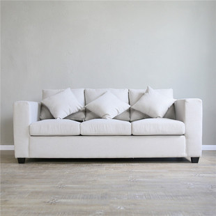 美式风格羽绒布艺沙发 样板房沙发 北欧宜家小户型布沙发123组合