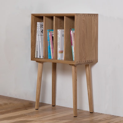 北欧实木杂志柜橡木书柜多功能收纳柜斗柜简约儿童书柜橡木书柜