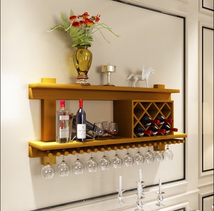 实木红酒展示悬挂杯壁挂酒柜欧式墙壁展示现代葡萄酒架特价包邮