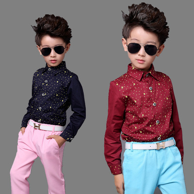 童装2016新款韩版儿童加厚长袖纯棉衬衫3-4-5-6-7岁中小童