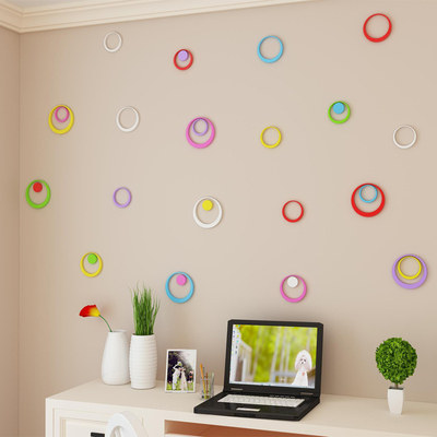 电视背景墙装饰架3D立体木质烤漆墙贴房间客厅可移除3d装饰贴花