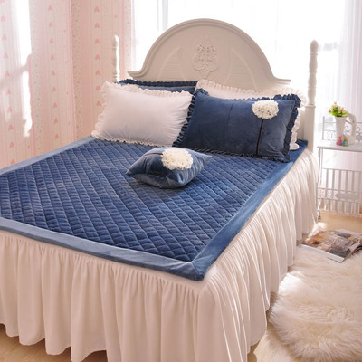 韩式公主天鹅绒夹棉绗缝床垫薄垫子单人双人保暖褥子床品配套出售