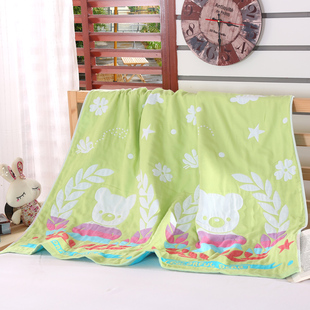 婴儿浴巾纯棉五层纱布毛巾被蘑菇空调被儿童夏凉被幼儿园午睡被子