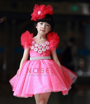 新款十一儿童公主裙演出服礼服大合唱服女童舞蹈表演服蓬蓬纱裙