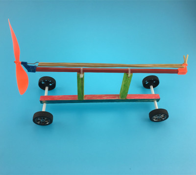 科技小制作模型 比赛专用套材 橡皮筋动力车 科普模型模型小车