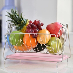 客厅水果盘创意水果篮装饰圆形水果沥水篮糖果盘水果收纳篮子
