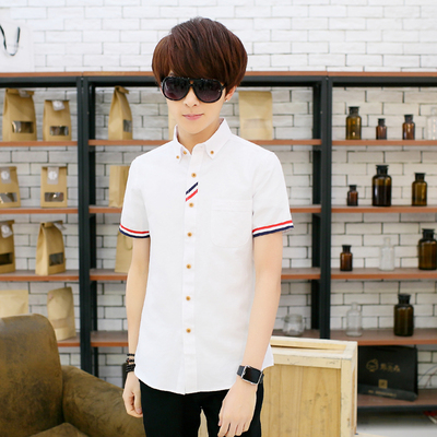 夏季青春时尚休闲韩版男士短袖衬衫