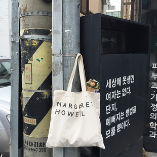 2016新款女包潮韩版学生文艺百搭字母大容量单肩包帆布包休闲包袋