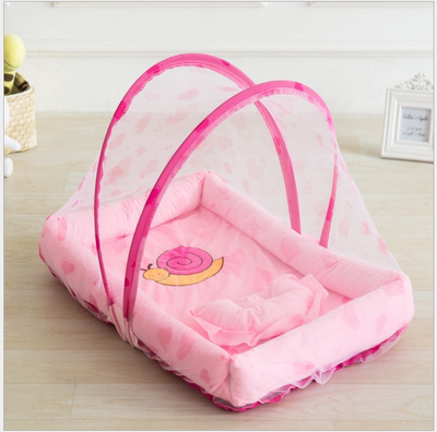 新生婴儿蚊帐床  带支架加密蒙古包蚊帐罩 宝宝折叠式小床床中床
