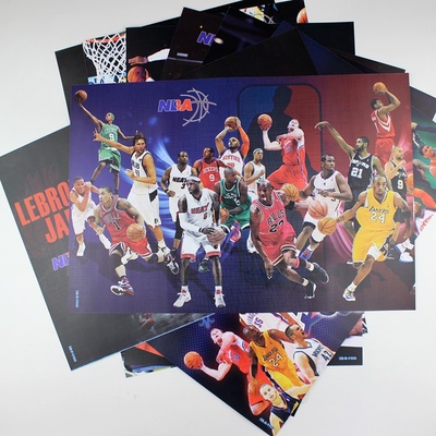NBA球星组合海报 科比 乔丹 詹姆斯 库里 欧文 艾弗森壁纸壁画