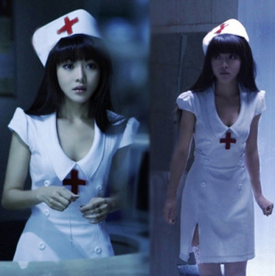 护士服短袖连体护士裙圣节圣诞节party聚会有帽子分号鬼护士