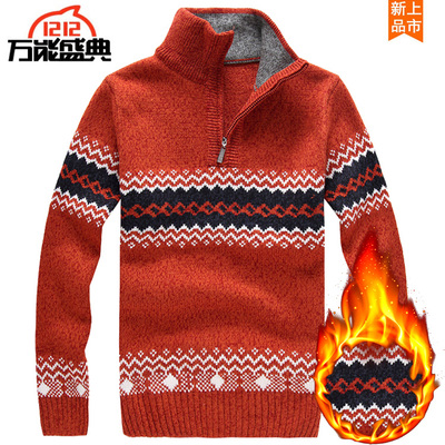 秋冬季青少年毛衣男韩版高中学生潮流半高领套头加厚款针织羊毛衫