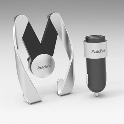 AutoBot M升级款车载手机支架出风口式手导航双USB车充智能车充