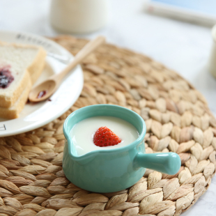 川岛屋 日式炫彩陶瓷带把小奶壶小奶杯沙拉碗甜品碗早餐碗W-52