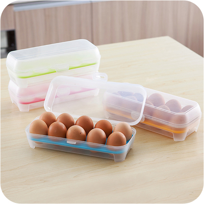 厨房10格鸡蛋盒冰箱保鲜盒便携野餐鸡蛋收纳盒塑料鸡蛋盒蛋托蛋格