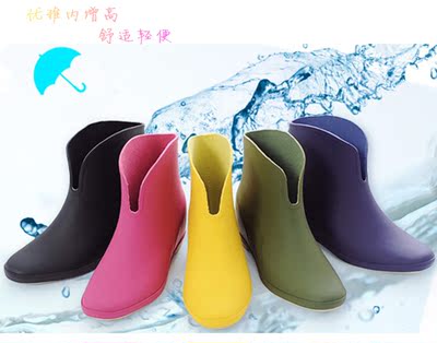 新款韩版雨鞋女士糖果色橡胶雨靴短筒轻便防水鞋欧美学生春秋套鞋