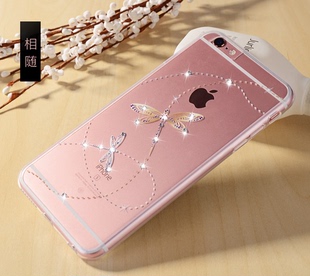 ICON iphone6s手机壳苹果6plus硅胶套透明防摔挂绳软壳水钻女新款
