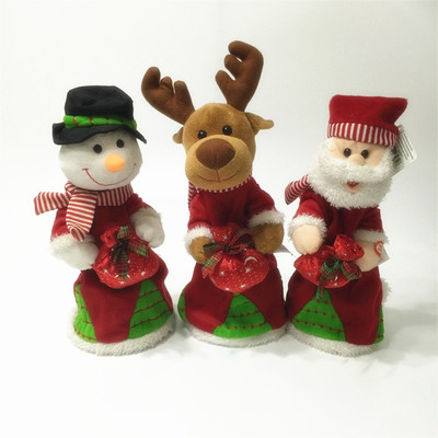 电动毛绒玩具 圣诞系列之圣诞老人、雪人、麋鹿 圣诞节玩具 包邮