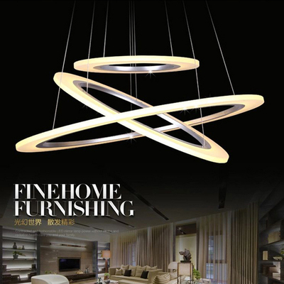 吊灯led简约现代客厅灯餐厅卧室书房设计师创意个性环形灯饰灯具