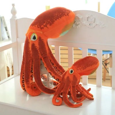 创意仿真章鱼毛绒玩具逼真海洋动物八爪鱼公仔布娃娃宝贝鱼抱枕
