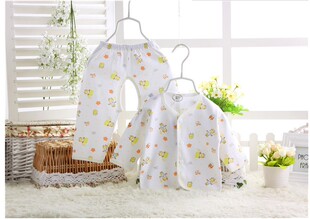 婴儿纯棉内衣套装新生幼儿0-3个月夏季保暖和尚服宝宝春秋季衣服