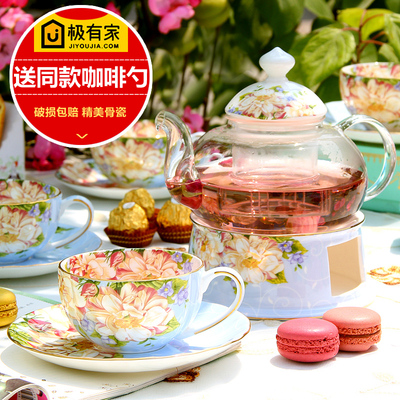 花茶壶套装加热底座带蜡烛茶具欧式下午茶茶具加厚耐热玻璃茶壶
