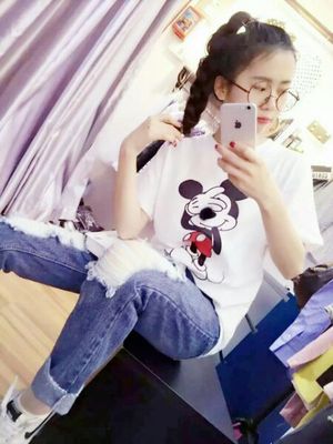 韩国东大门代购 2016春夏新款女装 圆领 可爱米奇短袖T恤