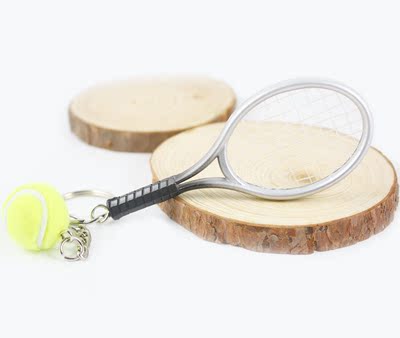网球运动纪念品 体育比赛留念品 创意迷你网球拍模型钥匙扣挂件