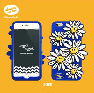 新款太阳花iphone6S/6plus手机壳 笑脸小雏菊花苹果5s硅胶保护套