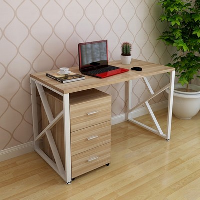简约现代电脑桌台式家用双人写字台简易书桌办公桌子钢木桌特价