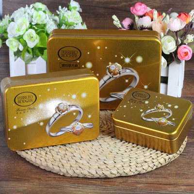 结婚创意欧式费列罗铁盒2 6 8粒马口铁喜糖盒成品含糖马口铁盒子
