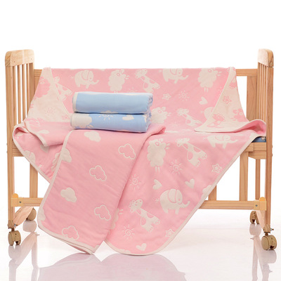 婴儿浴巾六层蘑菇童被纯棉纱布毛巾被吸水新生儿童宝宝蘑菇被盖毯
