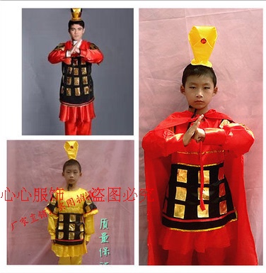 古代士兵服装男女儿童古装盔甲戏曲表演服装花木兰服装将军服汉服