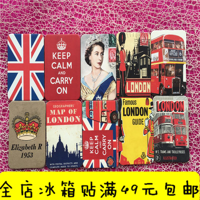 【满49包邮】欧美风冰箱贴 英国女王伦敦旅游风景欧式建筑磁贴