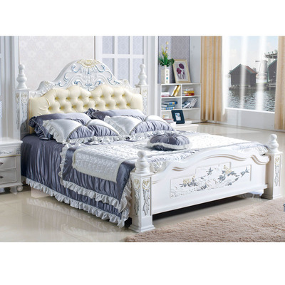 全实木床1.8米双人床简约现代1.5m单人床卧室婚床纯木头床硬板床