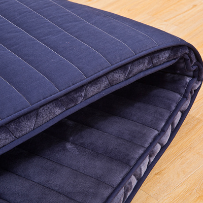 法莱绒加厚纯色立体床垫可折叠榻榻米地垫单双人毛绒床铺褥子包邮