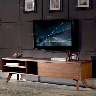 现代时尚实木电视柜茶几组合简约时尚电视柜北欧宜家电视柜