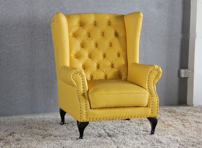 现货简约欧式现代时尚单人沙发老虎椅 皮艺布艺客厅休闲椅家具