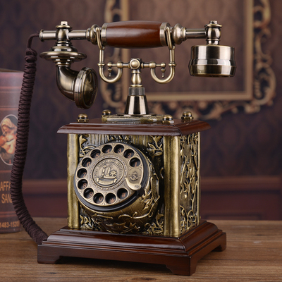 包邮欧式仿古电话机美式创意复古高档家用旋转拨盘古董创意座机