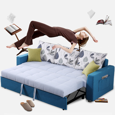 小户型沙发床可折叠 多功能1.8米储物可拆洗简易懒人布艺沙发床